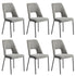 6x Dining Chairs Chenille Fabric Kitchen Side Chair Grey