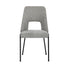 2x Dining Chairs Chenille Fabric Kitchen Side Chair Grey