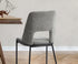 2x Dining Chairs Chenille Fabric Kitchen Side Chair Grey