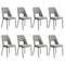 8x Dining Chairs Chenille Fabric Kitchen Side Chair Grey