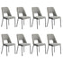 8x Dining Chairs Chenille Fabric Kitchen Side Chair Grey