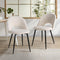 Oikiture 2PCS Sherpa Dining Chairs Upholstered White Metal Legs Set