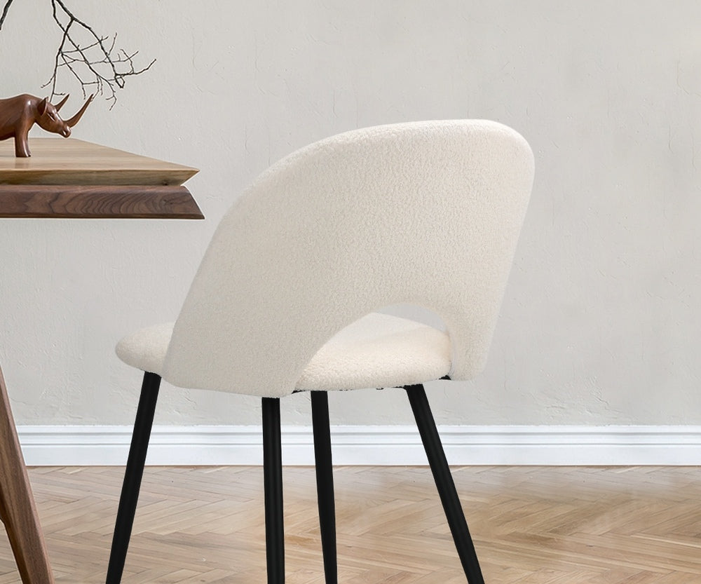 6PCS Dining Chairs Accent Chair Armchair Sherpa White