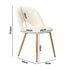 Oikiture 2PCS Dining Chairs Armchair Sherpa Golden White