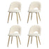 Oikiture 4PCS Dining Chairs Armchair Sherpa Golden White