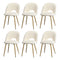 Oikiture 6PCS Dining Chairs Armchair Sherpa Golden White