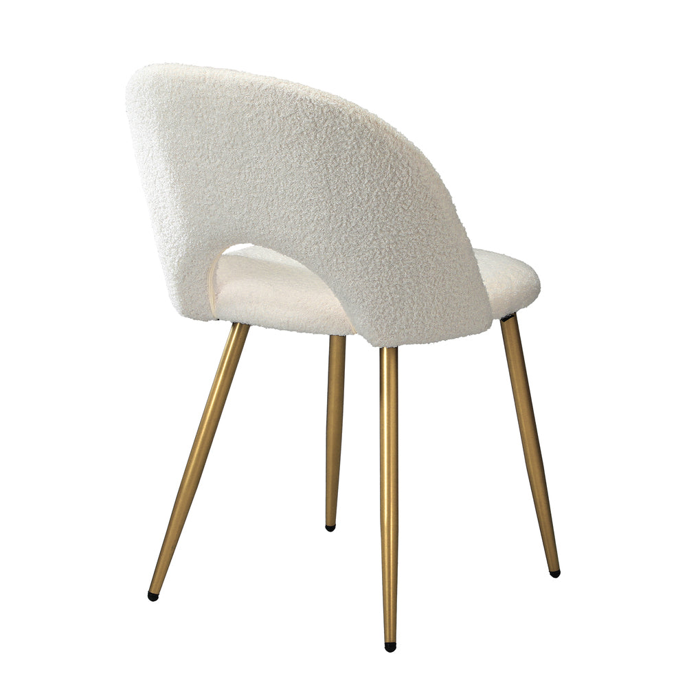 Oikiture 6PCS Dining Chairs Armchair Sherpa Golden White
