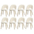 Oikiture 8PCS Dining Chairs Armchair Sherpa Golden White