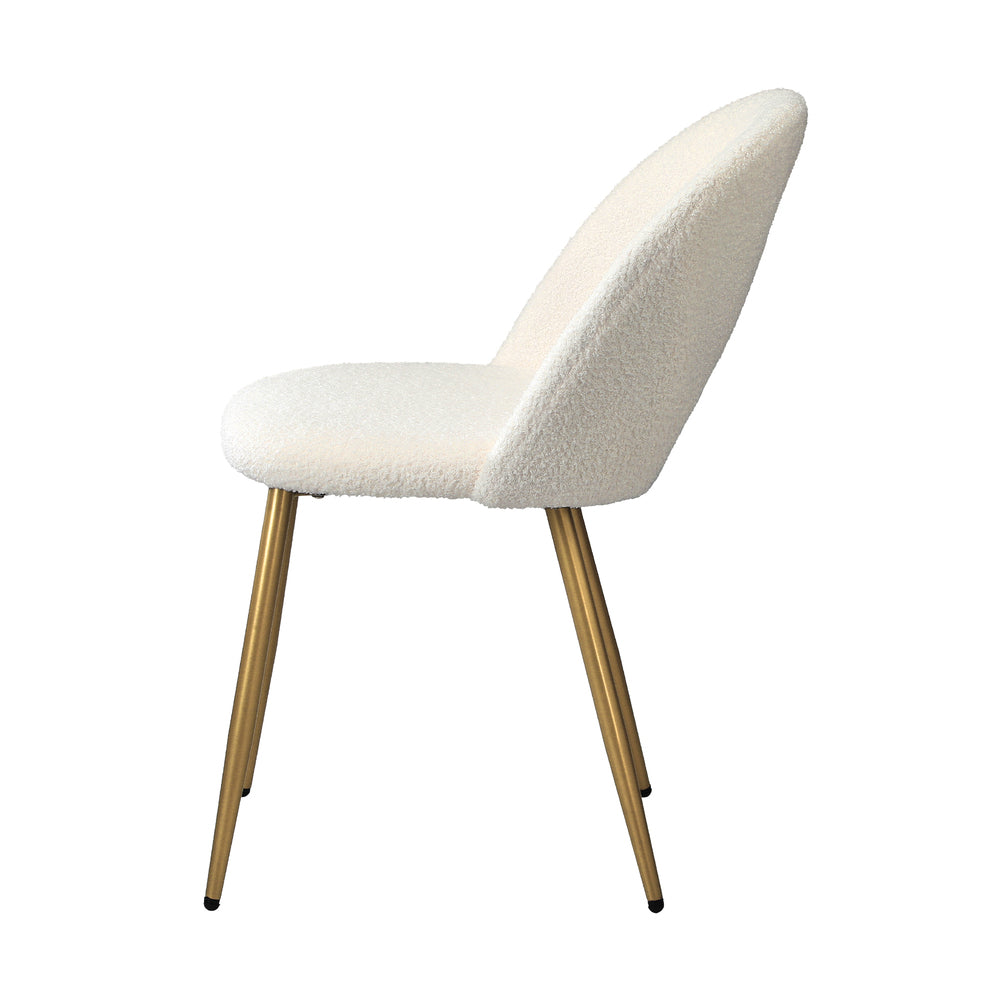 Oikiture 8PCS Dining Chairs Armchair Sherpa Golden White