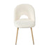 4PCS Dining Chairs Armchair Sherpa Wooden White