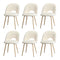 6PCS Dining Chairs Armchair Sherpa Wooden White
