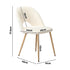 8PCS Dining Chairs Armchair Sherpa Wooden White