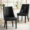 2PCs PU Leather Dining Chair Kitchen Padded Seat Design Black