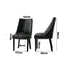 4PCs PU Leather Dining Chair Padded Seat Winglet Design Black