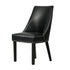 6PCs PU Leather Dining Chair Padded Seat Winglet Design Black