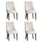 4PCs Velvet Dining Chair Padded Seat Winglet Design Beige