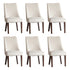 6PCs Velvet Dining Chair Padded Seat Winglet Design Beige