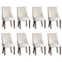 8PCs Velvet Dining Chair Padded Seat Winglet Design Beige