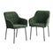 2x Dining Chairs Kitchen Armchairs Chenille Fabric Green
