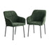 2x Dining Chairs Kitchen Armchairs Chenille Fabric Green