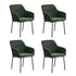 4x Dining Chairs Kitchen Armchairs Chenille Fabric Green