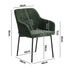 6x Dining Chairs Kitchen Armchairs Chenille Fabric Green