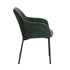 2x Dining Chairs Kitchen Armchairs Chenille Fabric Green