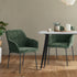 2x Dining Chairs Kitchen Armchairs Chenille Fabric Green
