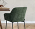 2x Dining Chairs Kitchen Armchairs Chenille Fabric Green