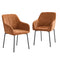 2x Dining Chairs Kitchen Armchairs Chenille Fabric Orange
