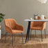 2x Dining Chairs Kitchen Armchairs Chenille Fabric Orange