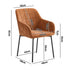 2x Dining Chairs Kitchen Armchairs Chenille Fabric Orange