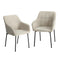 2x Dining Chairs Kitchen Accent Armchairs Linen Fabric Beige