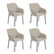 4x Dining Chairs Kitchen Armchairs Linen Fabric Beige