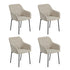 4x Dining Chairs Kitchen Armchairs Linen Fabric Beige