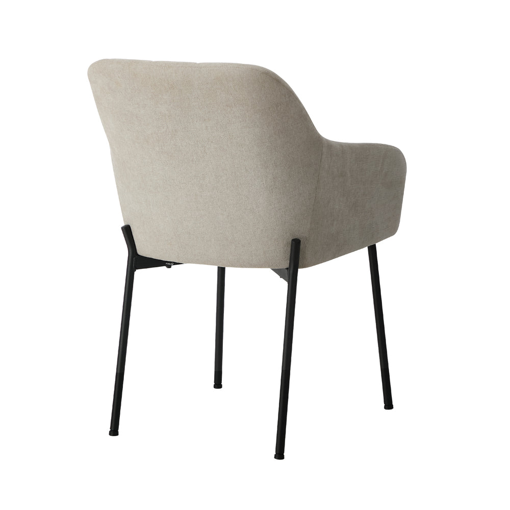 4x Dining Chairs Kitchen Armchairs Linen Fabric Beige