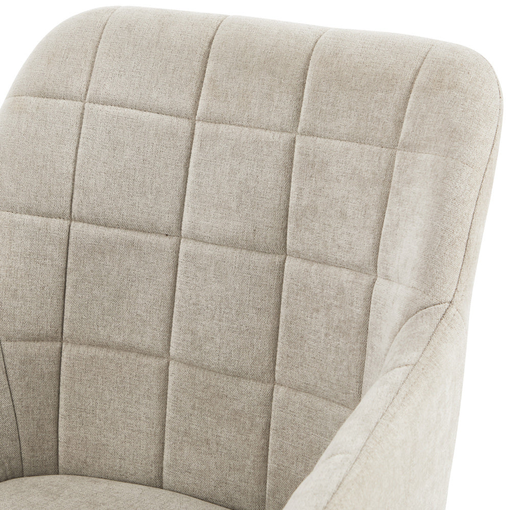 4x Dining Chairs Kitchen Armchairs Linen Fabric Beige