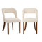 Oikiture 2x Chenille Dining Chairs Padded Kitchen Chair Rubberwood Legs Beige