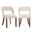 Oikiture 2x Chenille Dining Chairs Padded Kitchen Chair Rubberwood Legs Beige