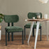 Oikiture 2x Dining Chairs Chenille Kitchen Chair Padded Seat Green