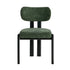 Oikiture 4x Dining Chairs Chenille Kitchen Chair Padded Seat Green