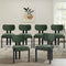 Oikiture 6x Dining Chairs Chenille Kitchen Chair Padded Seat Green