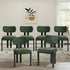 Oikiture 6x Dining Chairs Chenille Kitchen Chair Padded Seat Green