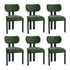 Oikiture 6x Dining Chairs Chenille Kitchen Chair Padded Seat Green