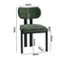 Oikiture 6x Dining Chairs Chenille Kitchen Chair Padded Seat Green