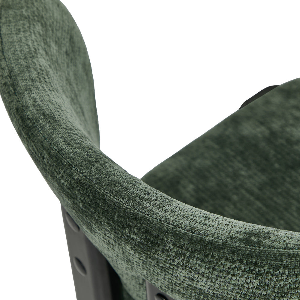 Oikiture 6x Dining Chairs Chenille Kitchen Chair Padded Seat Green