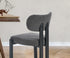 Set of 6 Dining Chairs Linen Fabric Padded Seat Grey