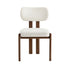 Oikiture 2x Dining Chairs Linen Kitchen Padded Seat Beige & Brown