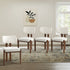 Oikiture 4x Dining Chairs Linen Kitchen Padded Seat Beige & Brown