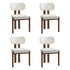 Oikiture 4x Dining Chairs Linen Kitchen Padded Seat Beige & Brown